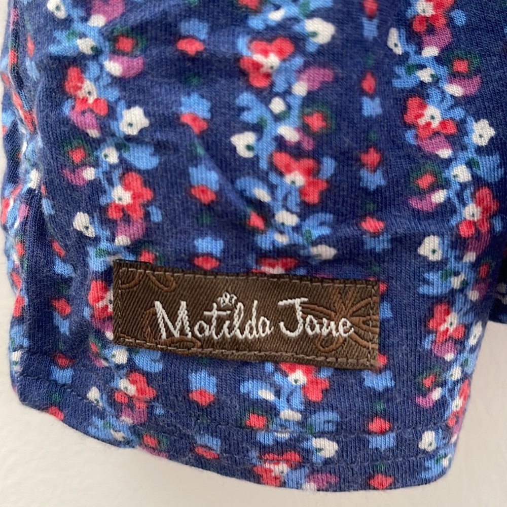 Matilda Jane blue floral tank modal spandex L large tank top - Picture 4 of 5